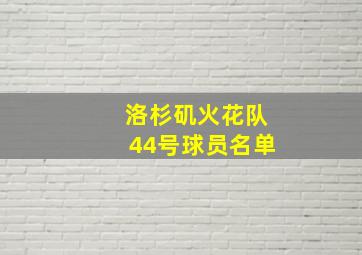 洛杉矶火花队44号球员名单