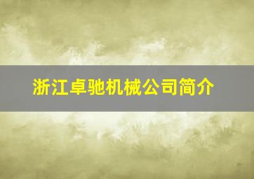 浙江卓驰机械公司简介