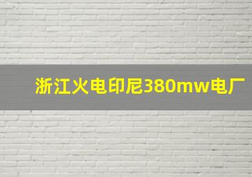 浙江火电印尼380mw电厂