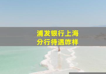 浦发银行上海分行待遇咋样