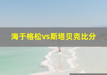 海于格松vs斯塔贝克比分