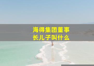 海得集团董事长儿子叫什么