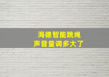 海德智能跳绳声音量调多大了