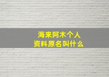 海来阿木个人资料原名叫什么