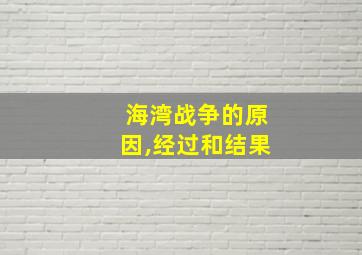 海湾战争的原因,经过和结果