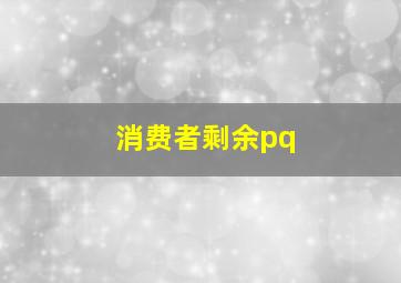 消费者剩余pq