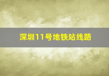 深圳11号地铁站线路