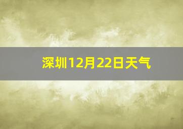 深圳12月22日天气