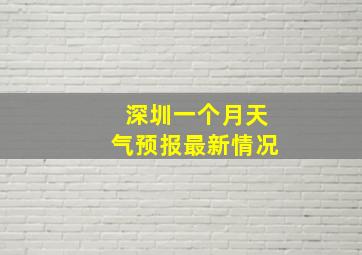 深圳一个月天气预报最新情况