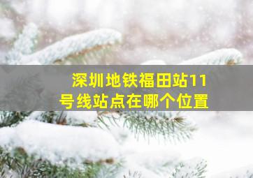 深圳地铁福田站11号线站点在哪个位置