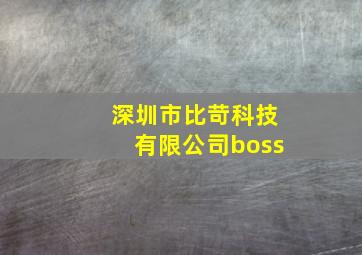 深圳市比苛科技有限公司boss