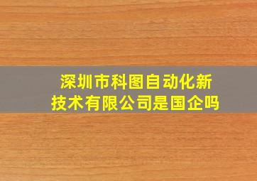 深圳市科图自动化新技术有限公司是国企吗