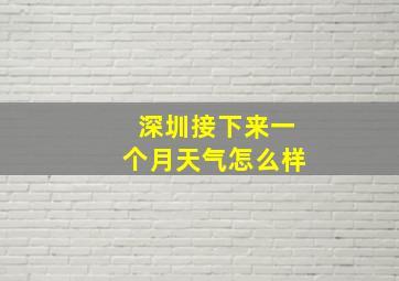 深圳接下来一个月天气怎么样