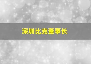 深圳比克董事长