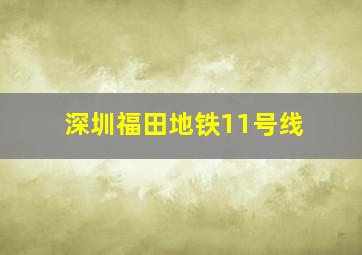 深圳福田地铁11号线