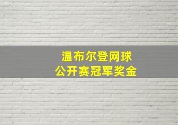 温布尔登网球公开赛冠军奖金