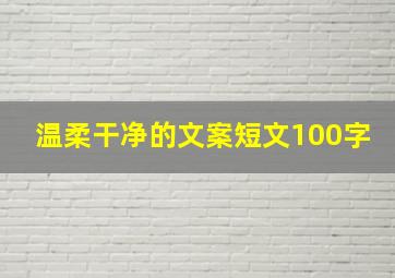 温柔干净的文案短文100字