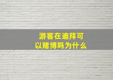 游客在迪拜可以赌博吗为什么