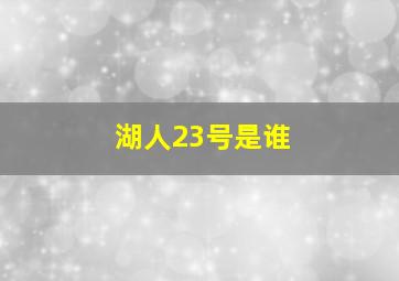 湖人23号是谁