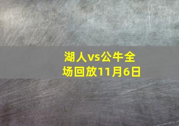 湖人vs公牛全场回放11月6日