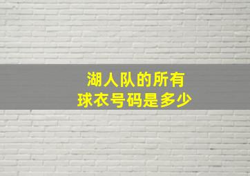 湖人队的所有球衣号码是多少