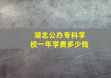 湖北公办专科学校一年学费多少钱