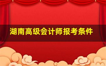 湖南高级会计师报考条件