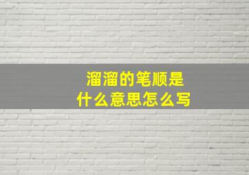 溜溜的笔顺是什么意思怎么写