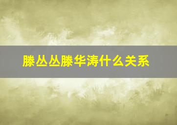 滕丛丛滕华涛什么关系