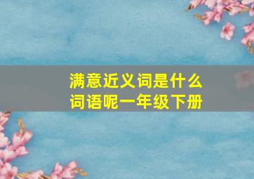 满意近义词是什么词语呢一年级下册