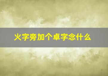 火字旁加个卓字念什么