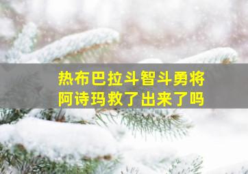 热布巴拉斗智斗勇将阿诗玛救了出来了吗