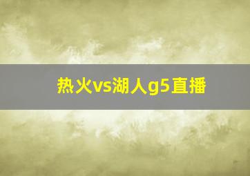 热火vs湖人g5直播