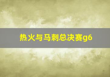 热火与马刺总决赛g6