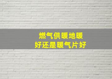 燃气供暖地暖好还是暖气片好