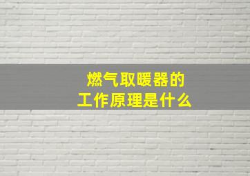 燃气取暖器的工作原理是什么