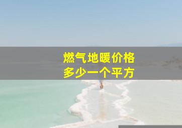 燃气地暖价格多少一个平方