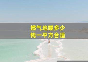 燃气地暖多少钱一平方合适