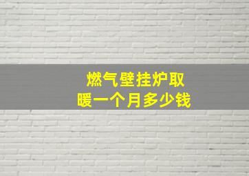 燃气壁挂炉取暖一个月多少钱