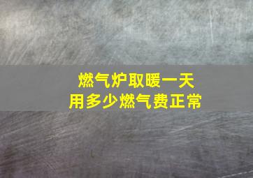 燃气炉取暖一天用多少燃气费正常