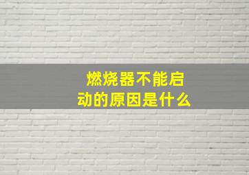 燃烧器不能启动的原因是什么