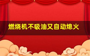 燃烧机不吸油又自动熄火