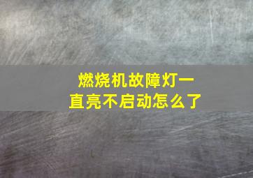 燃烧机故障灯一直亮不启动怎么了