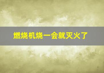 燃烧机烧一会就灭火了