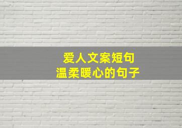 爱人文案短句温柔暖心的句子