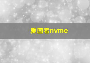 爱国者nvme