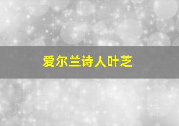 爱尔兰诗人叶芝