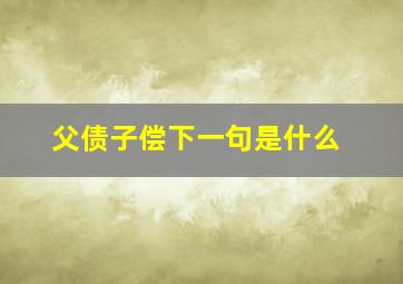 父债子偿下一句是什么