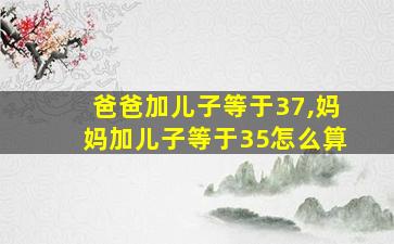 爸爸加儿子等于37,妈妈加儿子等于35怎么算