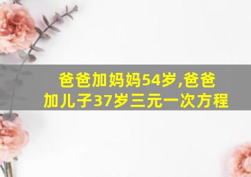 爸爸加妈妈54岁,爸爸加儿子37岁三元一次方程